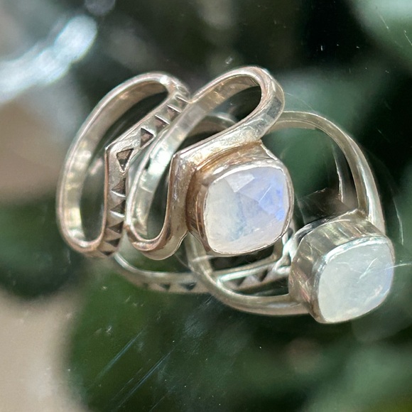 💕Moonstone Stacking Rings (2) 925 silver - Picture 6 of 9